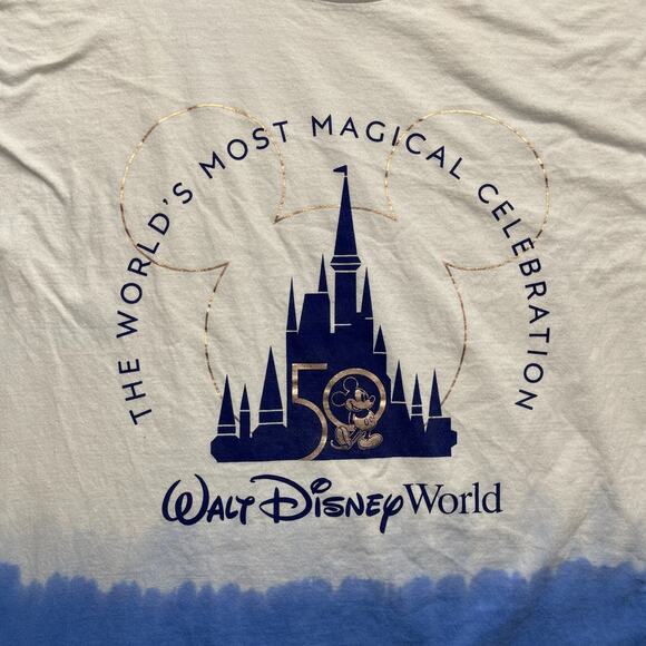 Walt Disney World 50th Anniversary Passholder Shirt XXL Ombre Crew Neck Long - Picture 2 of 9